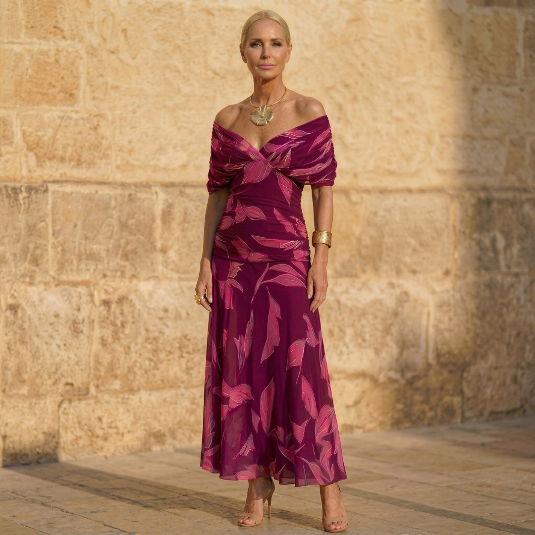 Celeste | Vestido elegante de hojas