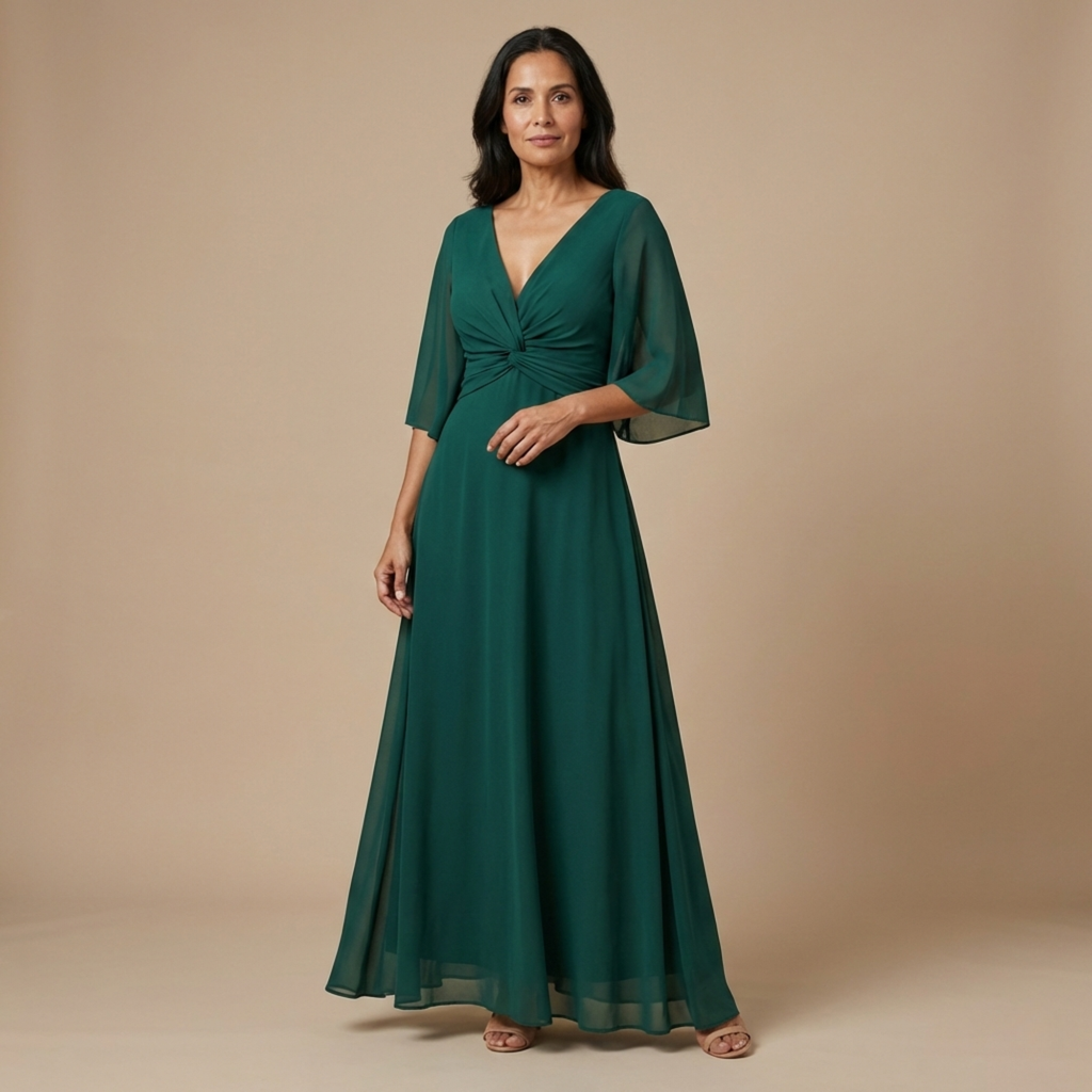 Lucía | Vestido de chiffon con escote en V