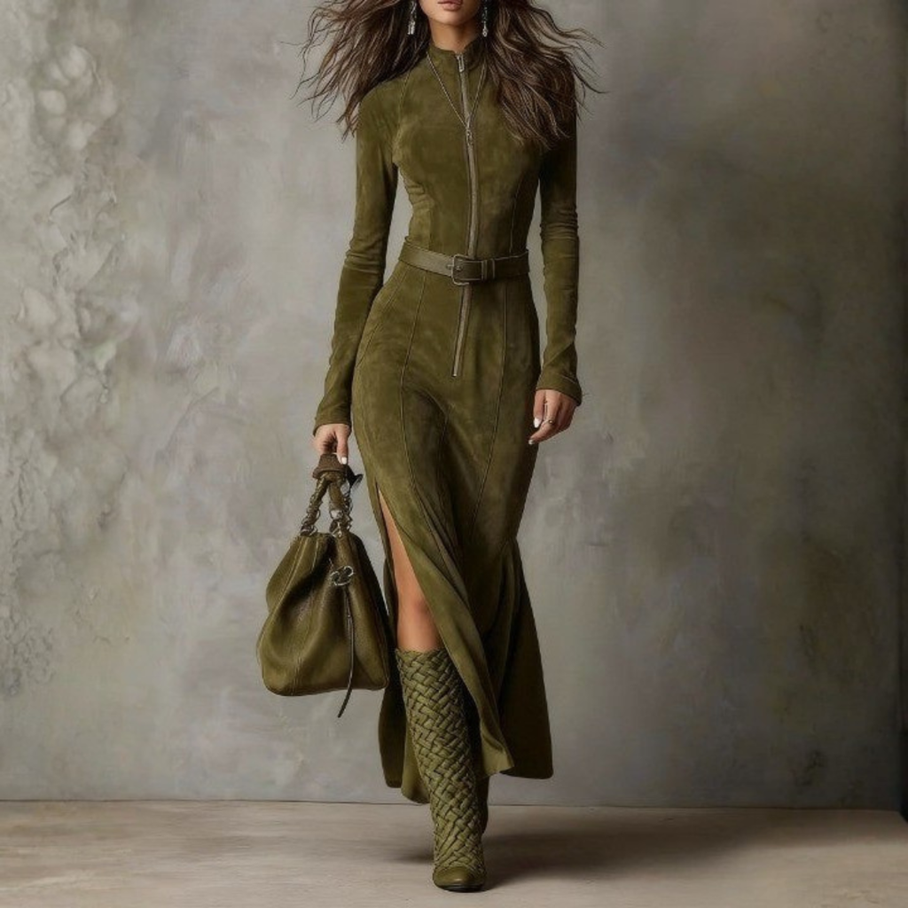 Nora™ | Vestido Largo de Ante