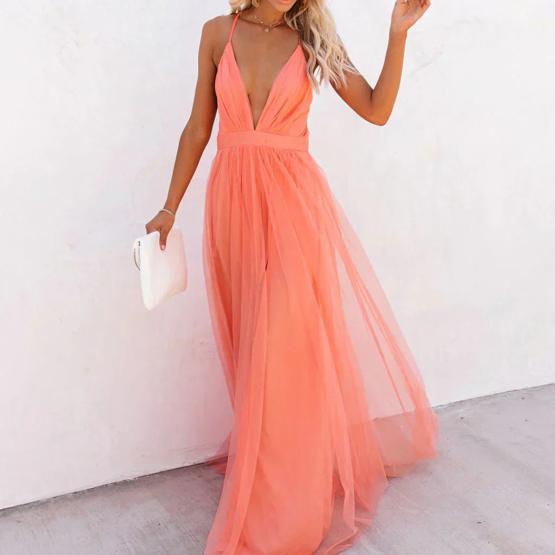 Ginevra | Maxivestido en Coral