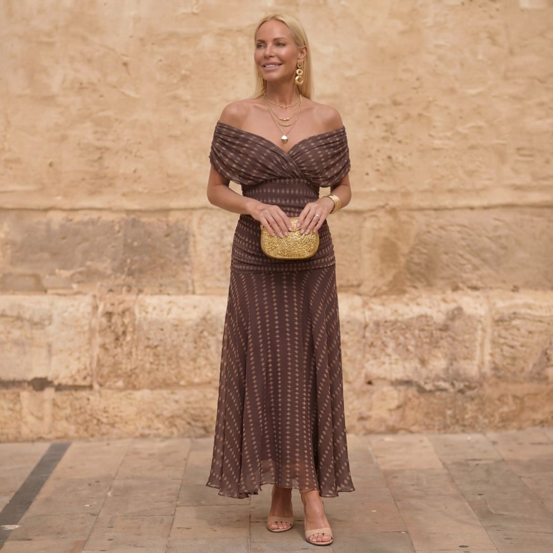 Sienna | Vestido fluido geométrico