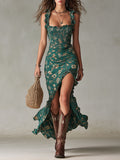 María | Vestido midi bohemio de estilo retro