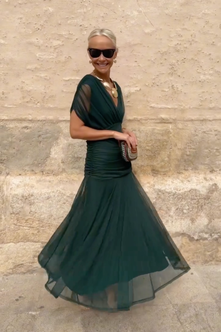 Valentina - Vestido Maxi de Fiesta Elegante con Escote en V