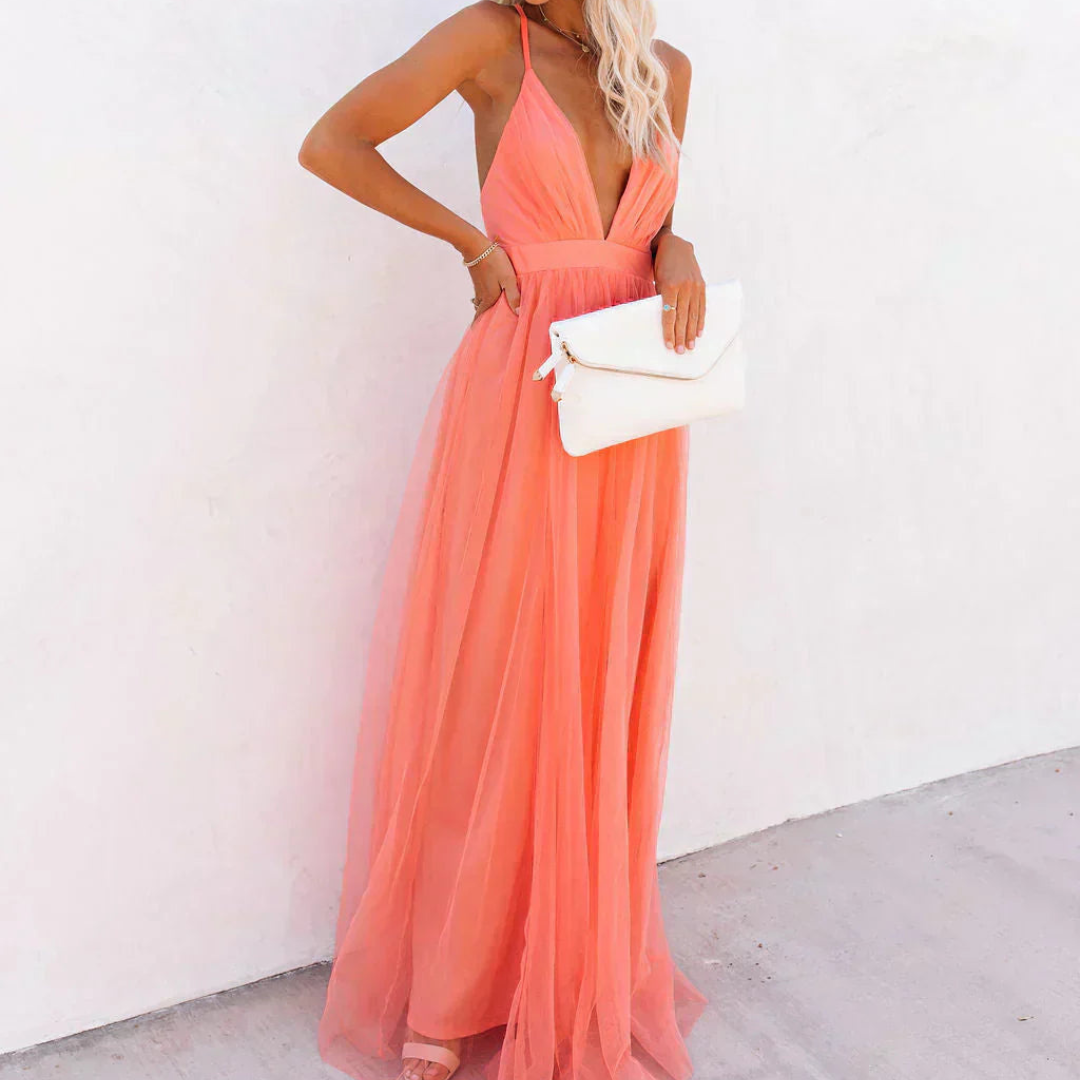 Ginevra | Maxivestido en Coral