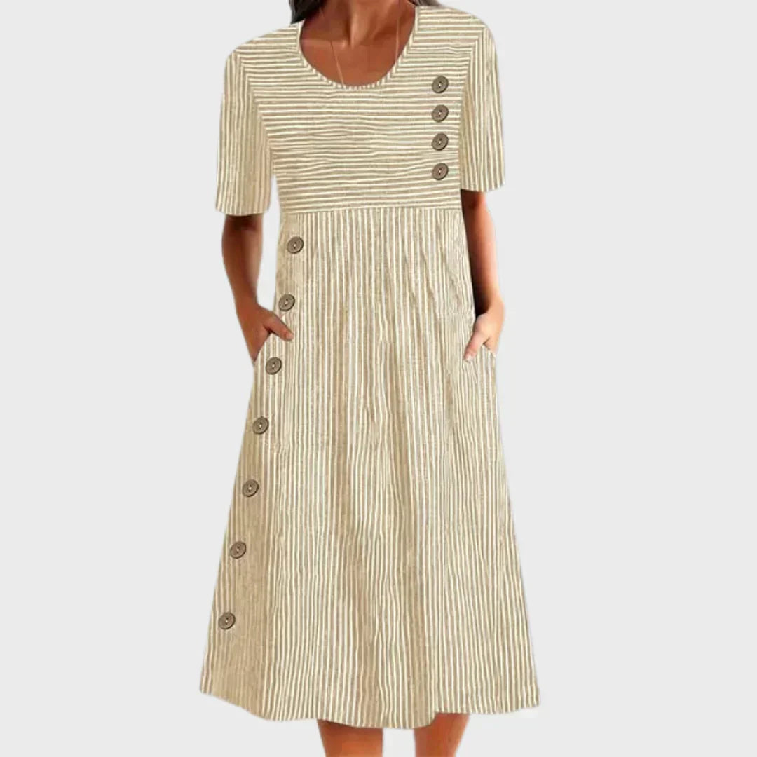 Nola | Vestido de Verano de Algodón Rayado