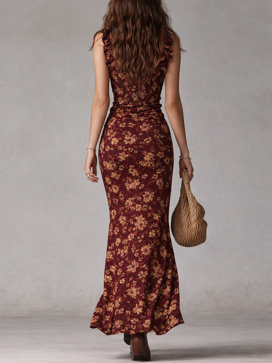 María | Vestido midi bohemio de estilo retro