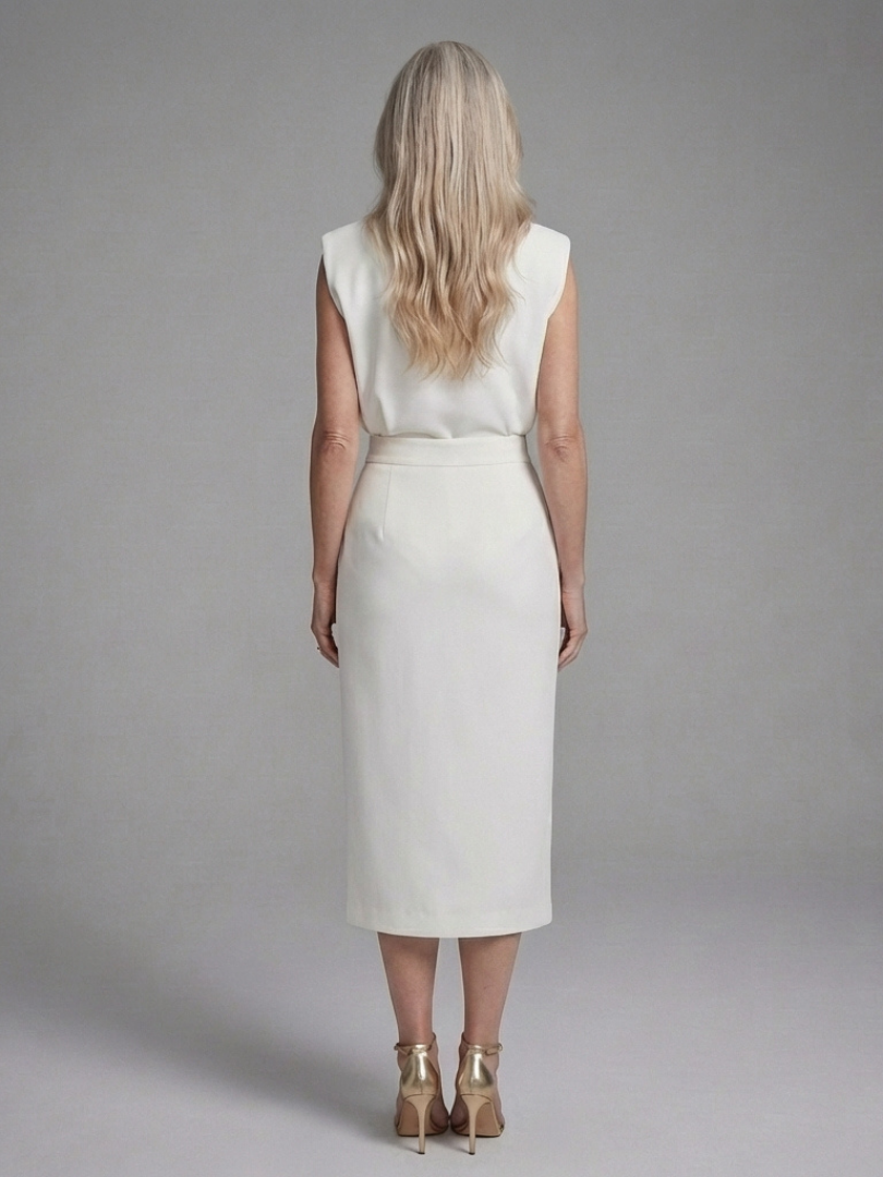 Mariana | Vestido Midi Asimétrico con Mangas Cortas