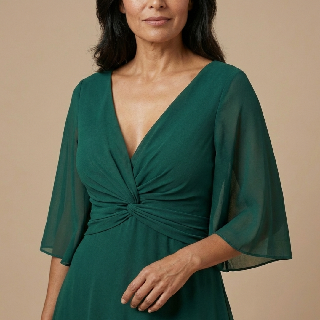 Lucía | Vestido de chiffon con escote en V