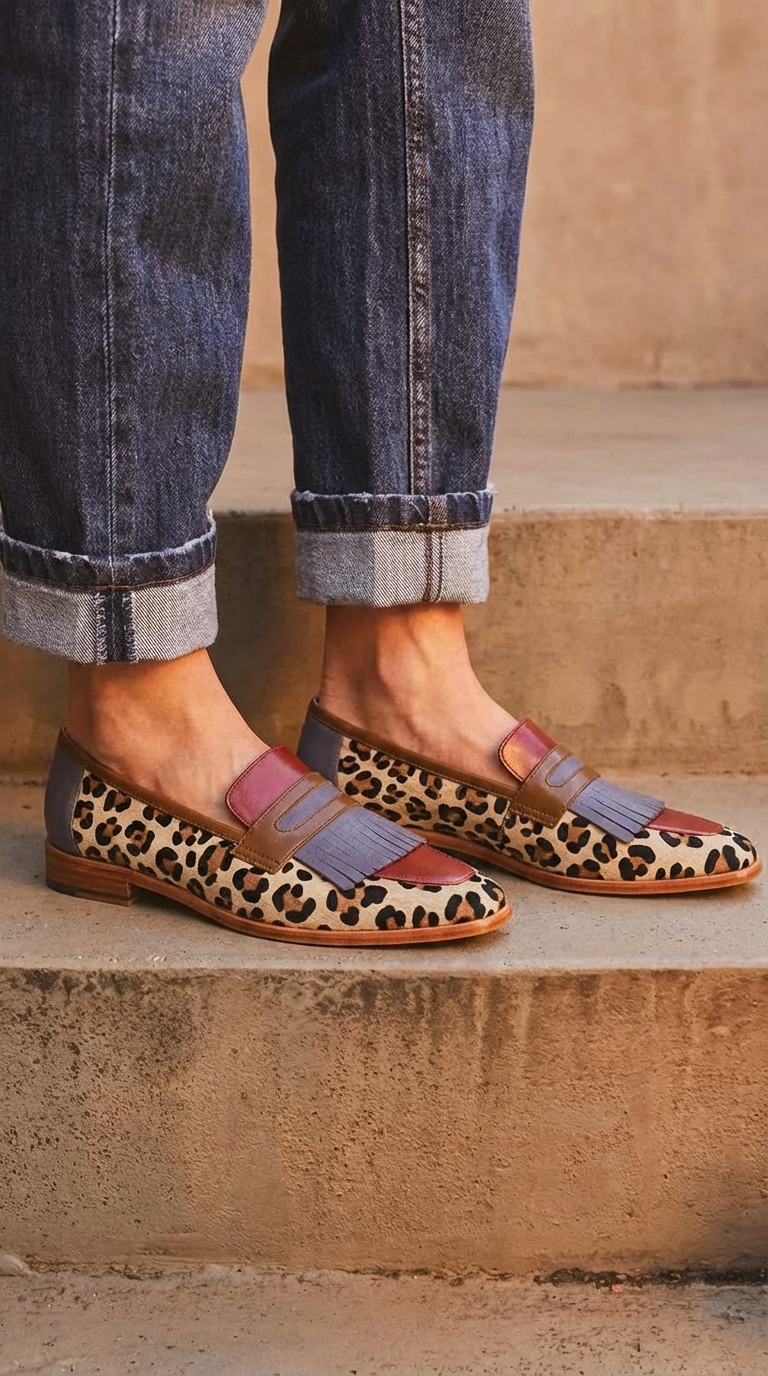 Zelda - mocasín elegante con estampado de leopardo