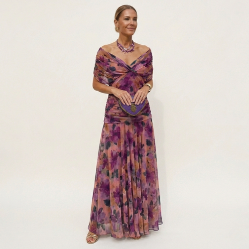 Alondra™ | Vestido Largo Floral con Escote en V