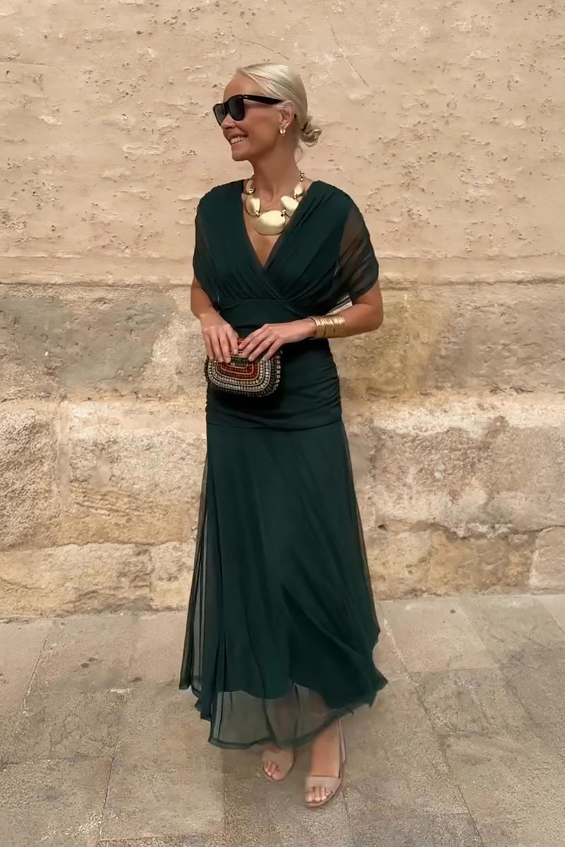 Valentina - Vestido Maxi de Fiesta Elegante con Escote en V