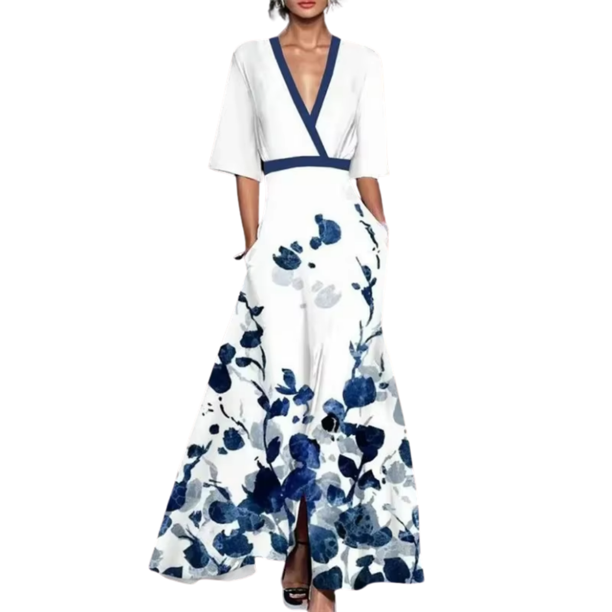 Noelle | Vestido de Primavera Floral con Escote en V