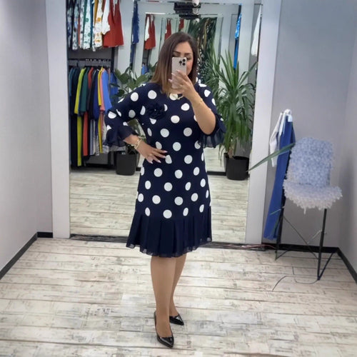 Camila | Vestido de Lunares Plisado