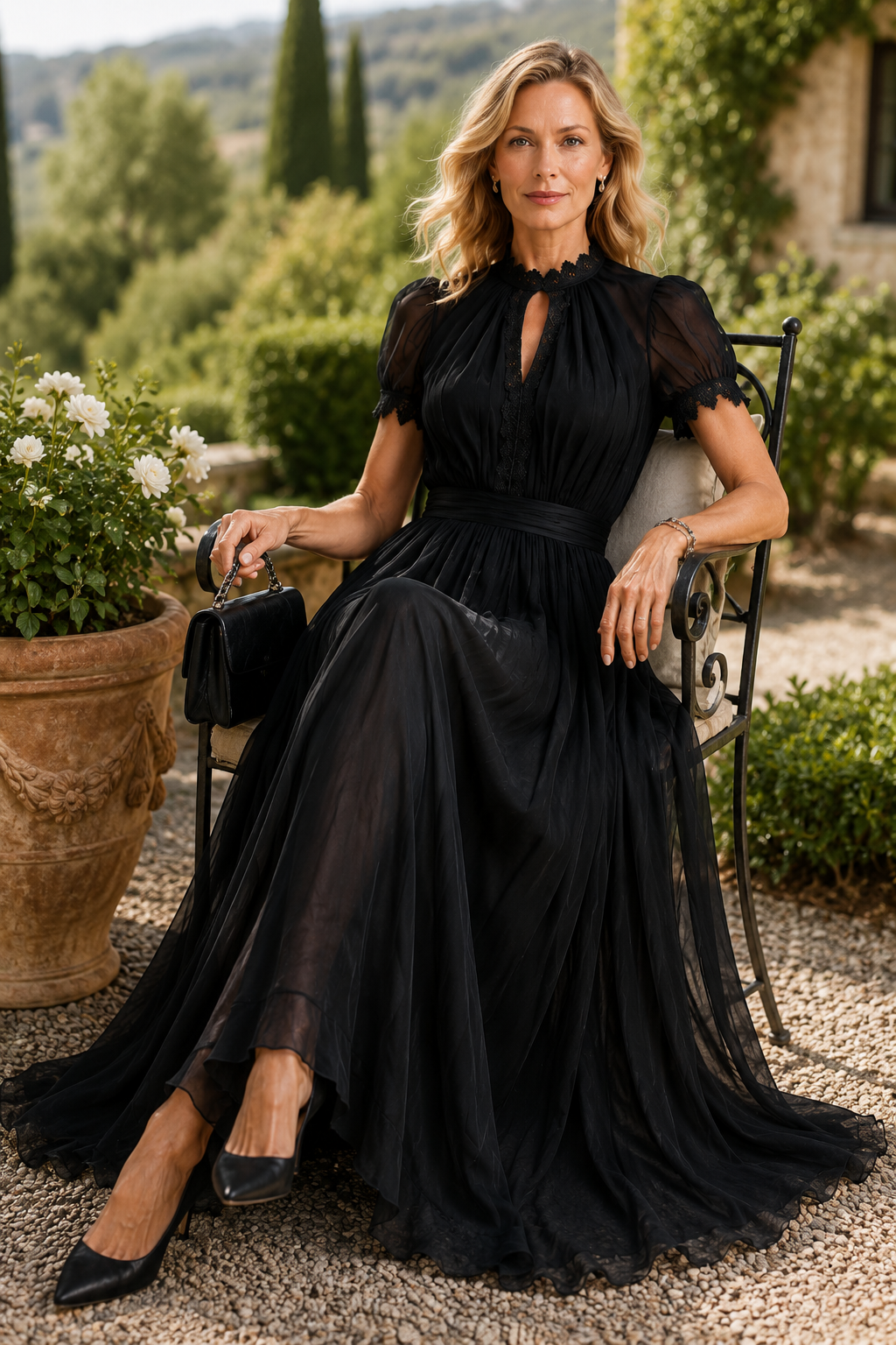Camilla | Vestido Maxi de Chiffon Elegante