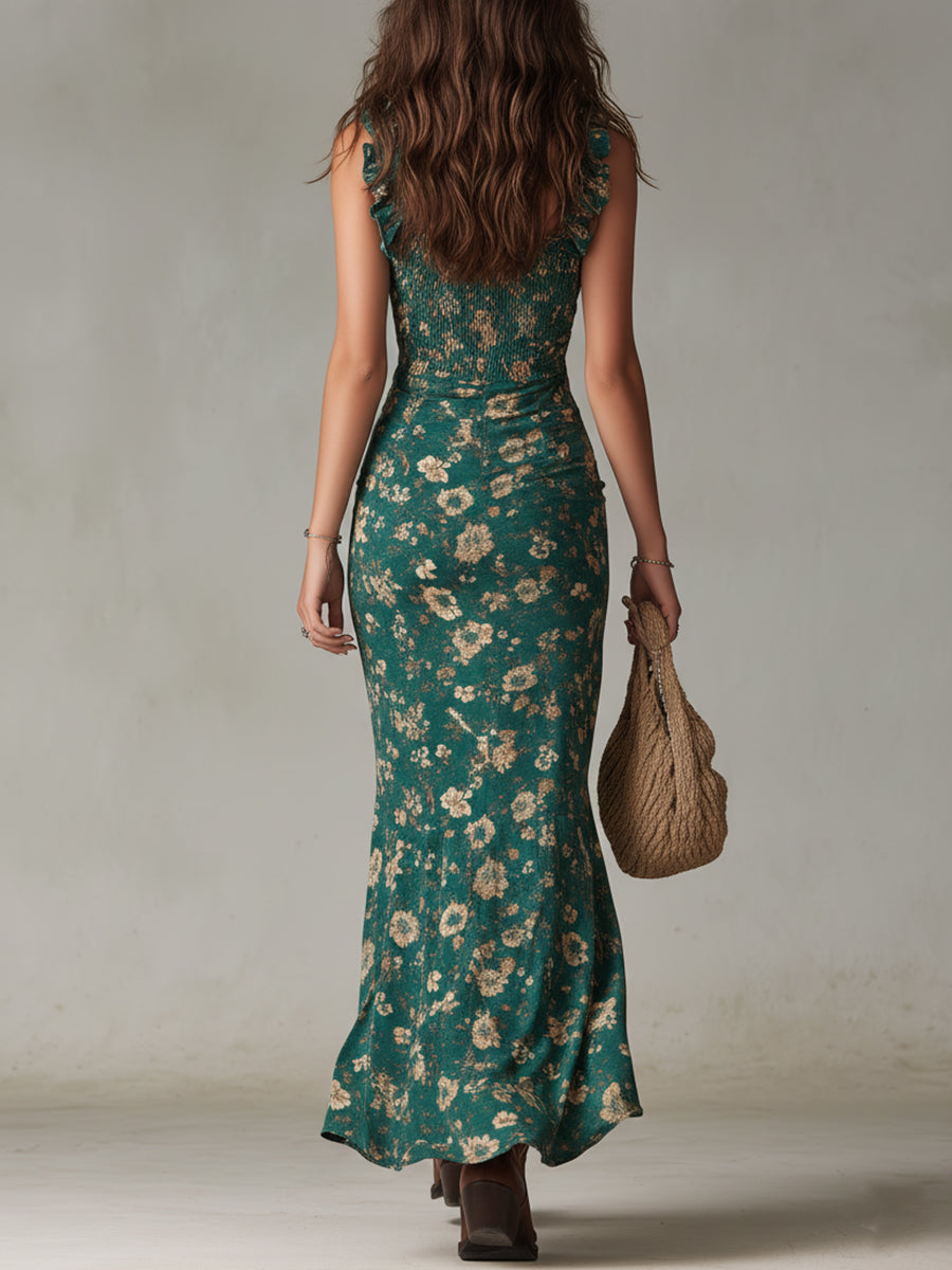 María | Vestido midi bohemio de estilo retro