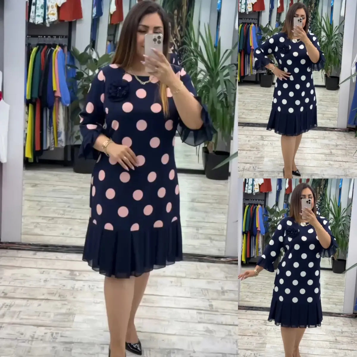 Camila | Vestido de Lunares Plisado
