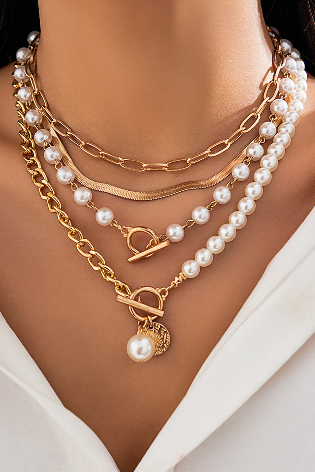 Collar de Perlas en Capas