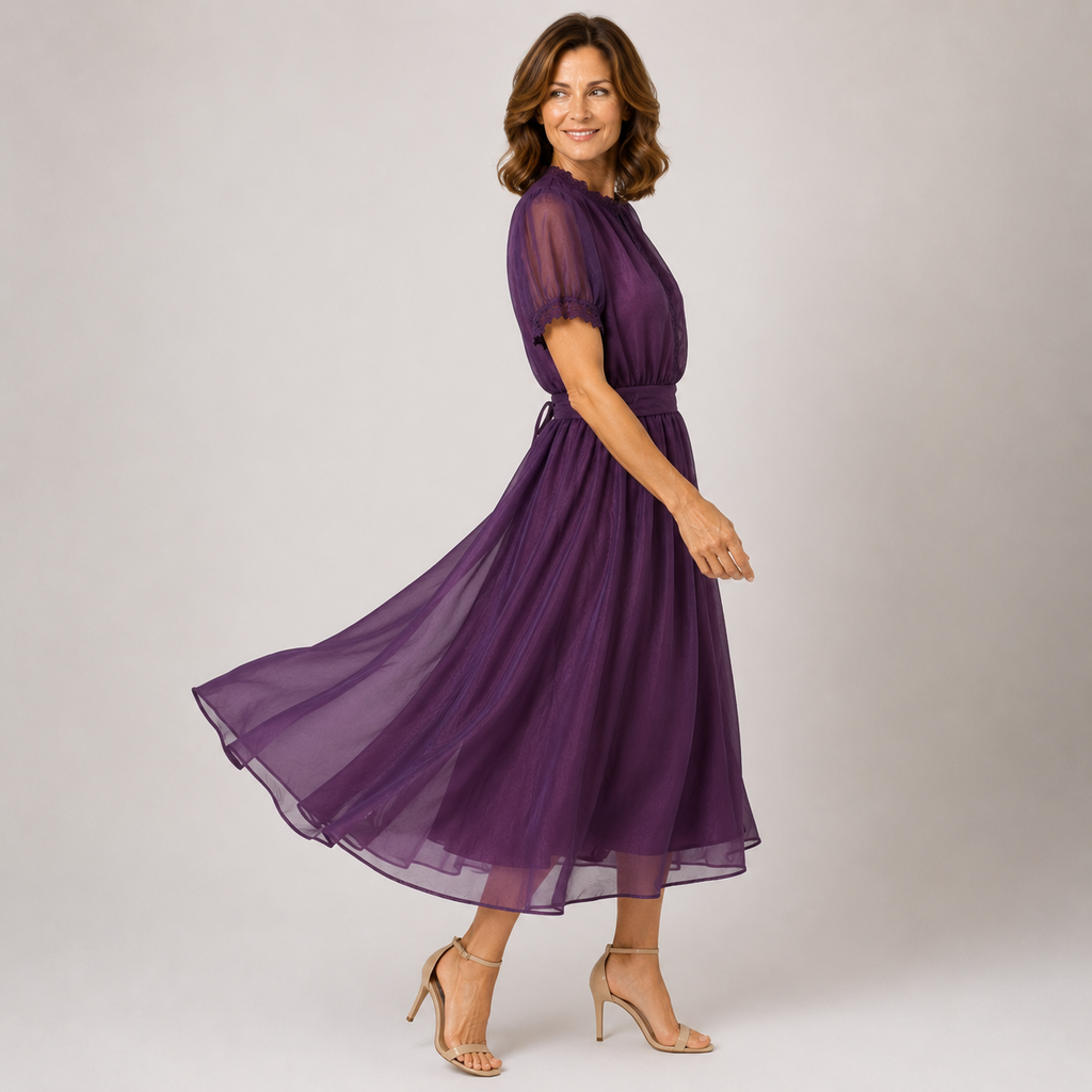 Paula | Maxivestido de gasa con encaje