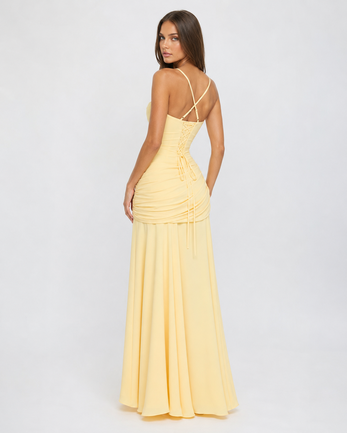 Reina | Maxivestido con Escote Cuadrado Fruncido