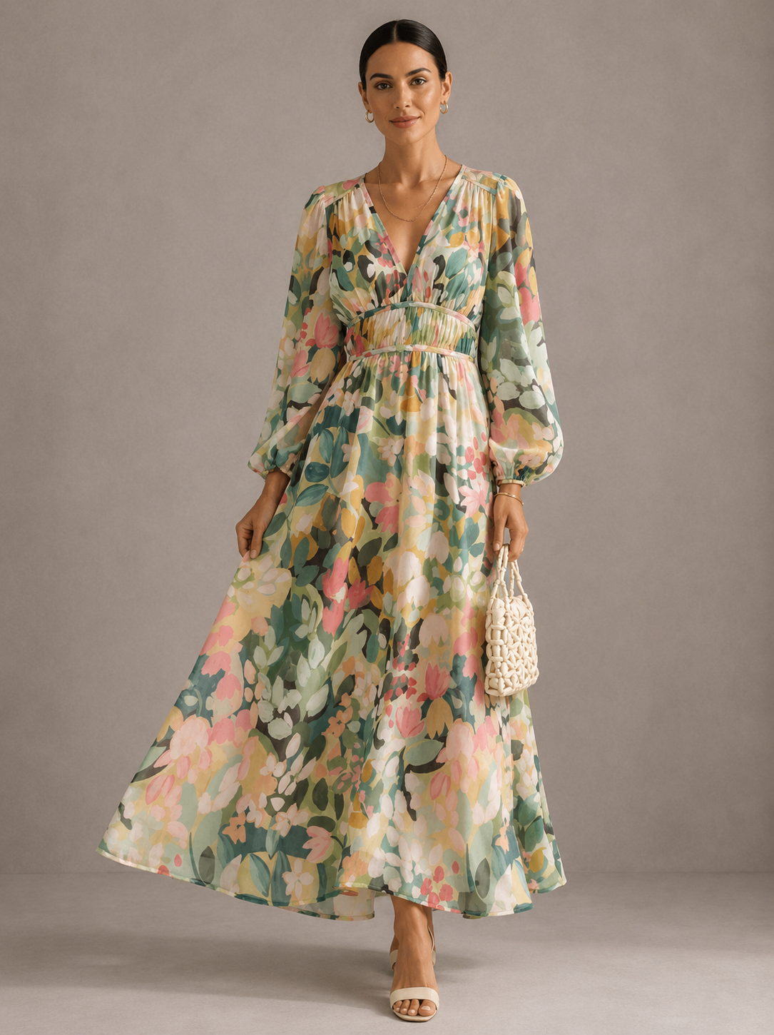 Celine | Vestido femenino con estampado de flores