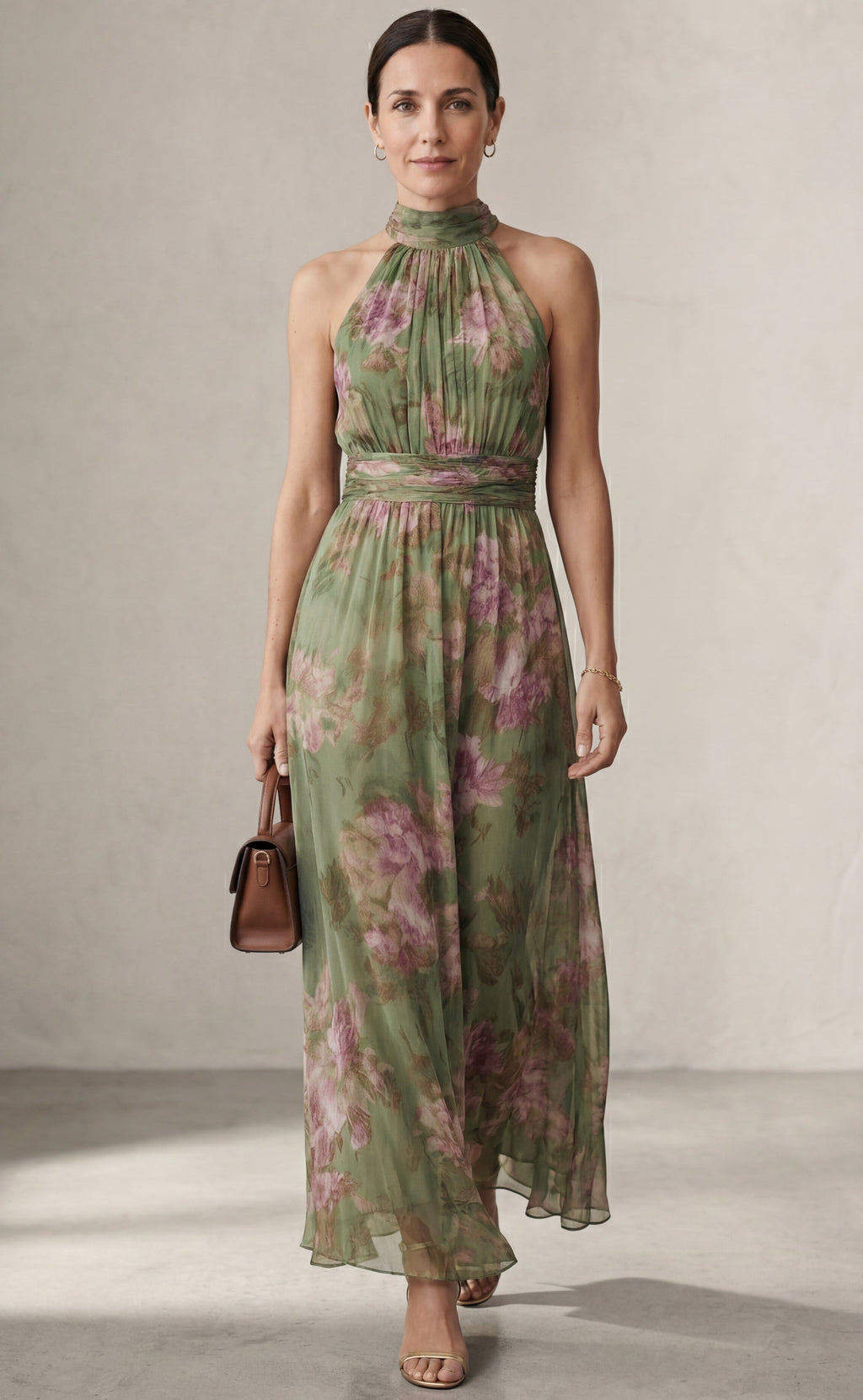 Livia™ | Vestido maxi halter floral elegante