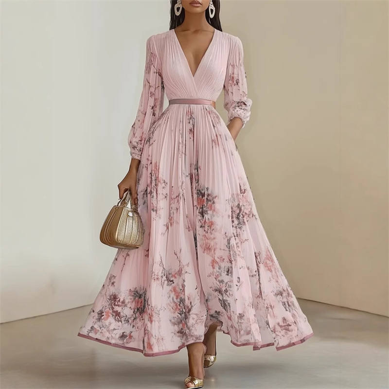 Lola - Elegante Vestido Maxi de Manga Larga