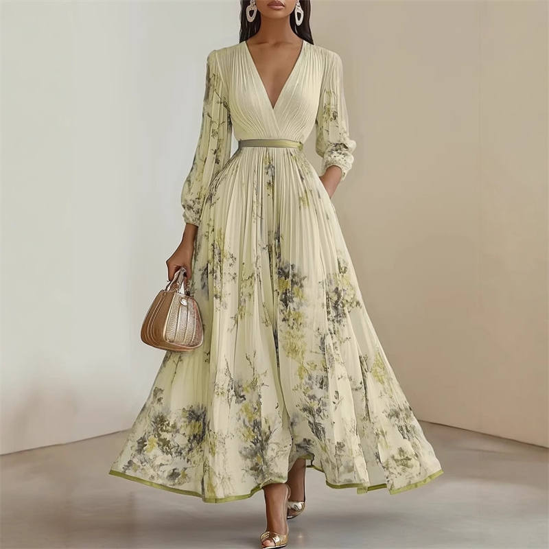 Lola - Elegante Vestido Maxi de Manga Larga