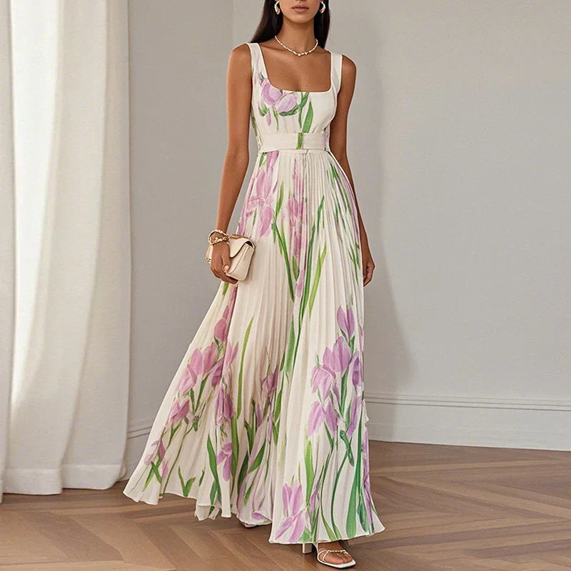Oriah | Vestido Maxilargo Floral en Corte A