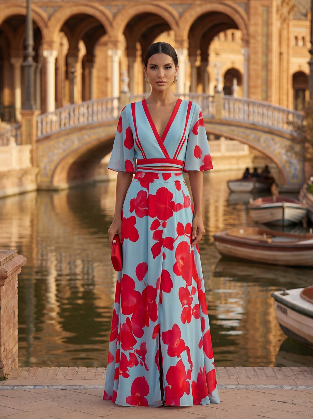 Noelle | Vestido de Primavera Floral con Escote en V