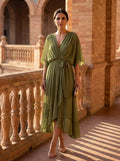 Monica | Vestido de chiffon con escote en V