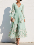 Cisella | Vestido Midi Floral en Verde Menta
