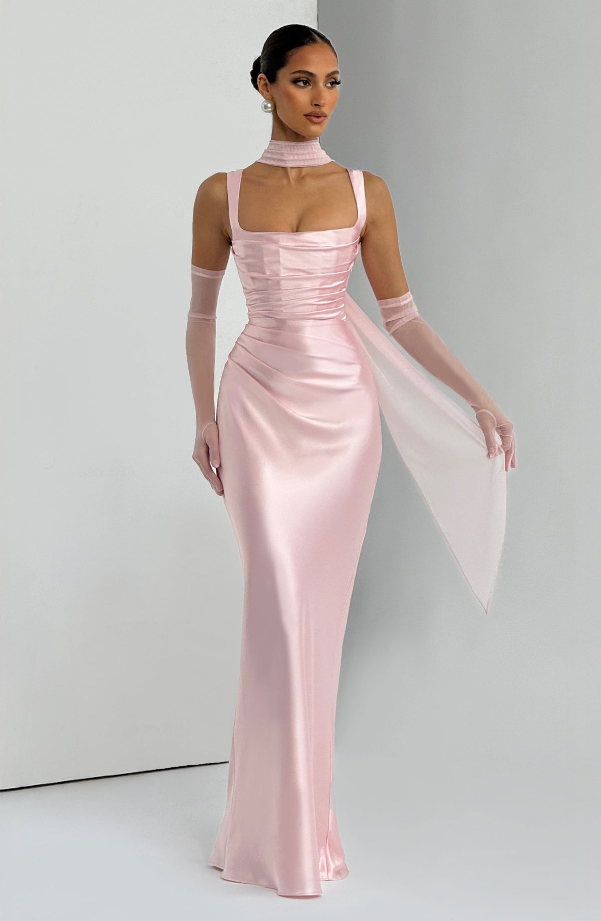 Vestido Naeti ™ - Elegancia satinada con estructura refinada