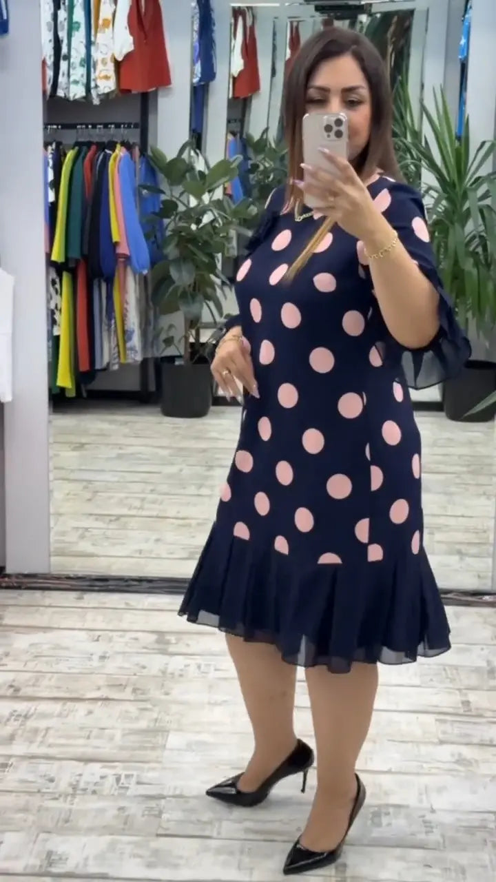 Camila | Vestido de Lunares Plisado