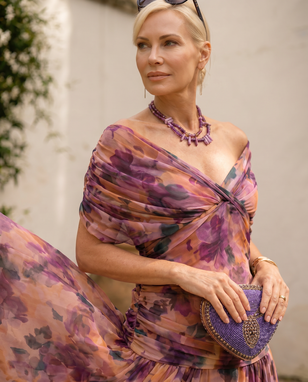 Vestido maxi elegante para fiesta con escote en corazón