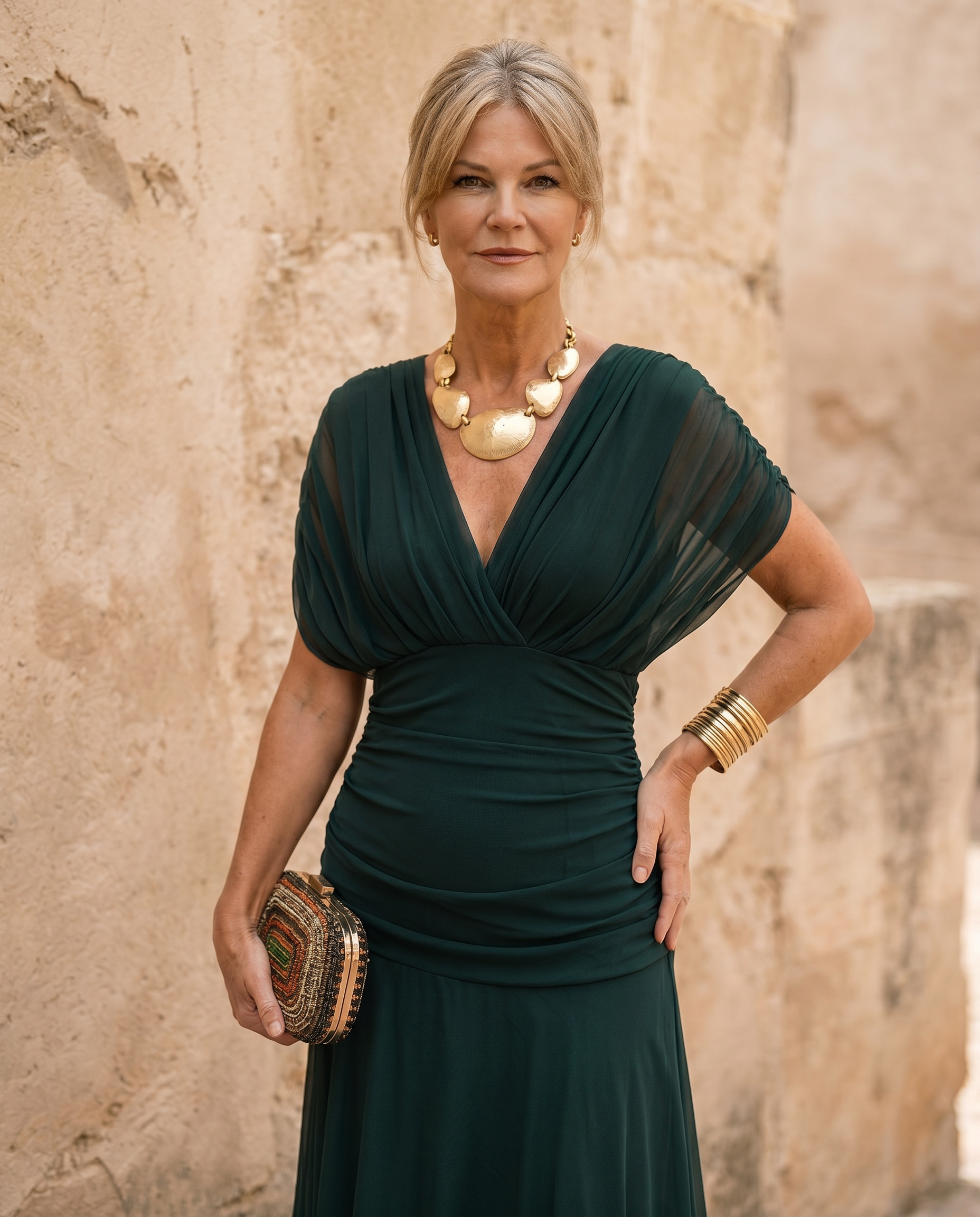 Vestido maxi elegante para fiesta con escote en corazón