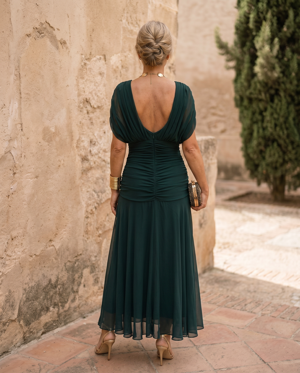 Vestido maxi elegante para fiesta con escote en corazón