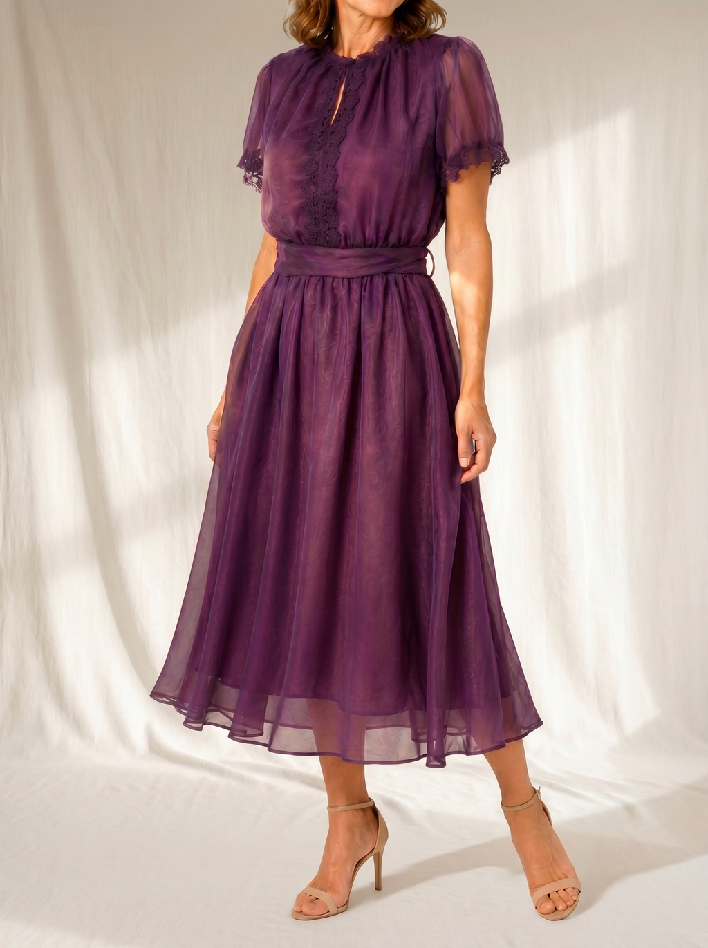 Paula | Maxivestido de gasa con encaje