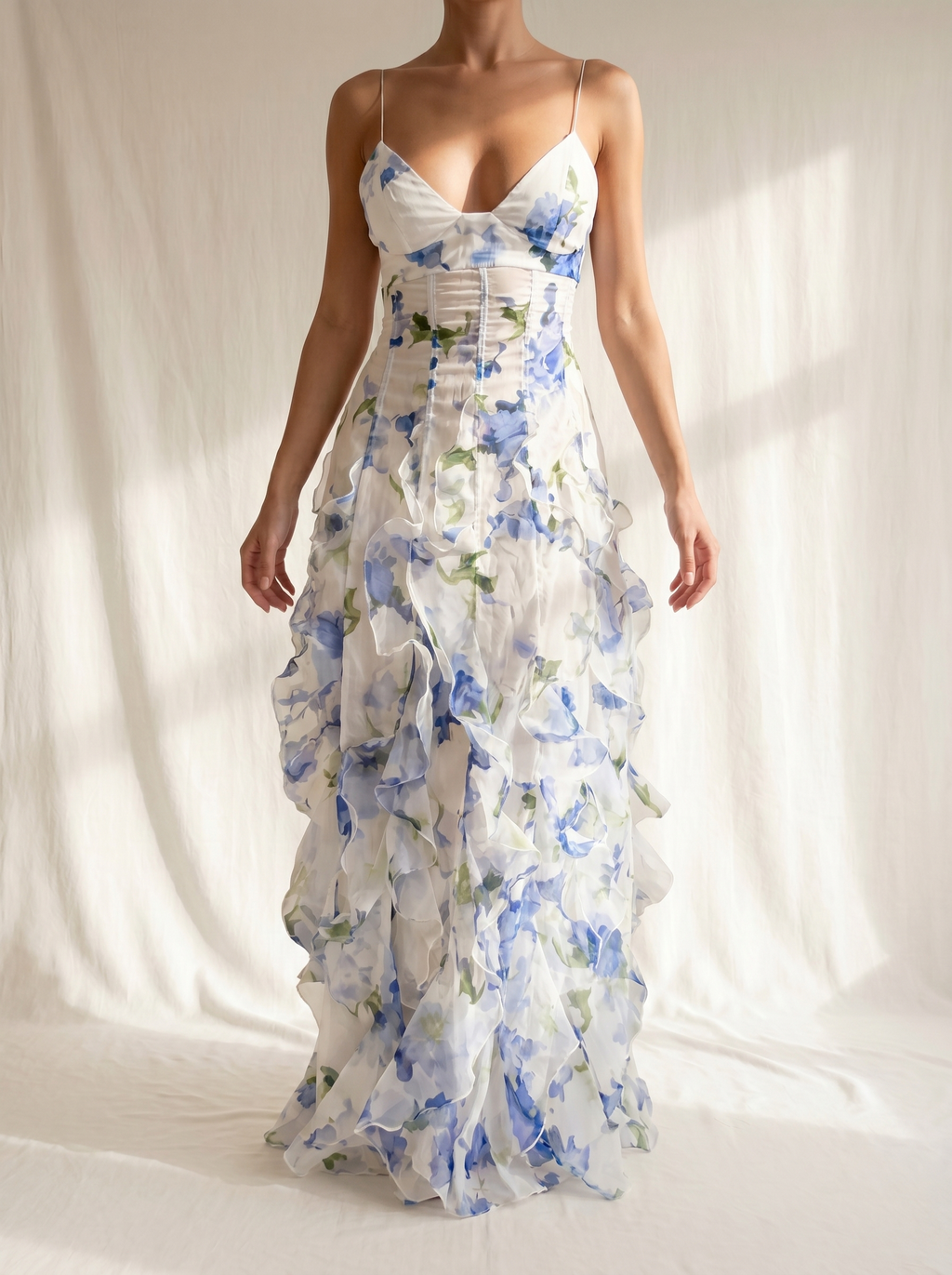 Sofía | Vestido midi floral con volantes