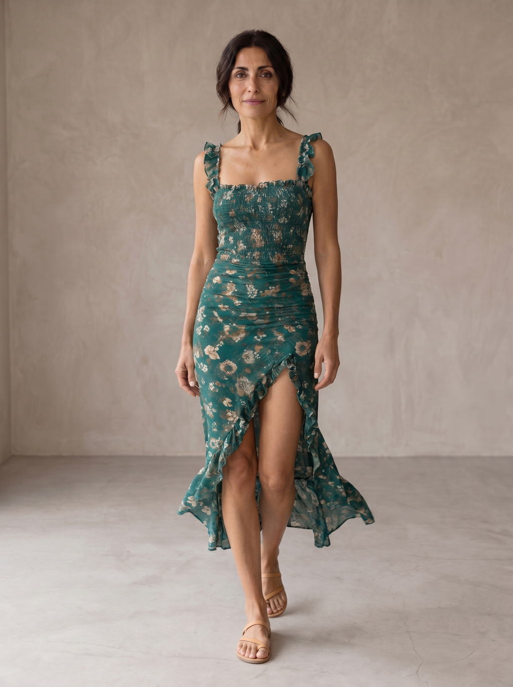 María | Vestido midi bohemio de estilo retro