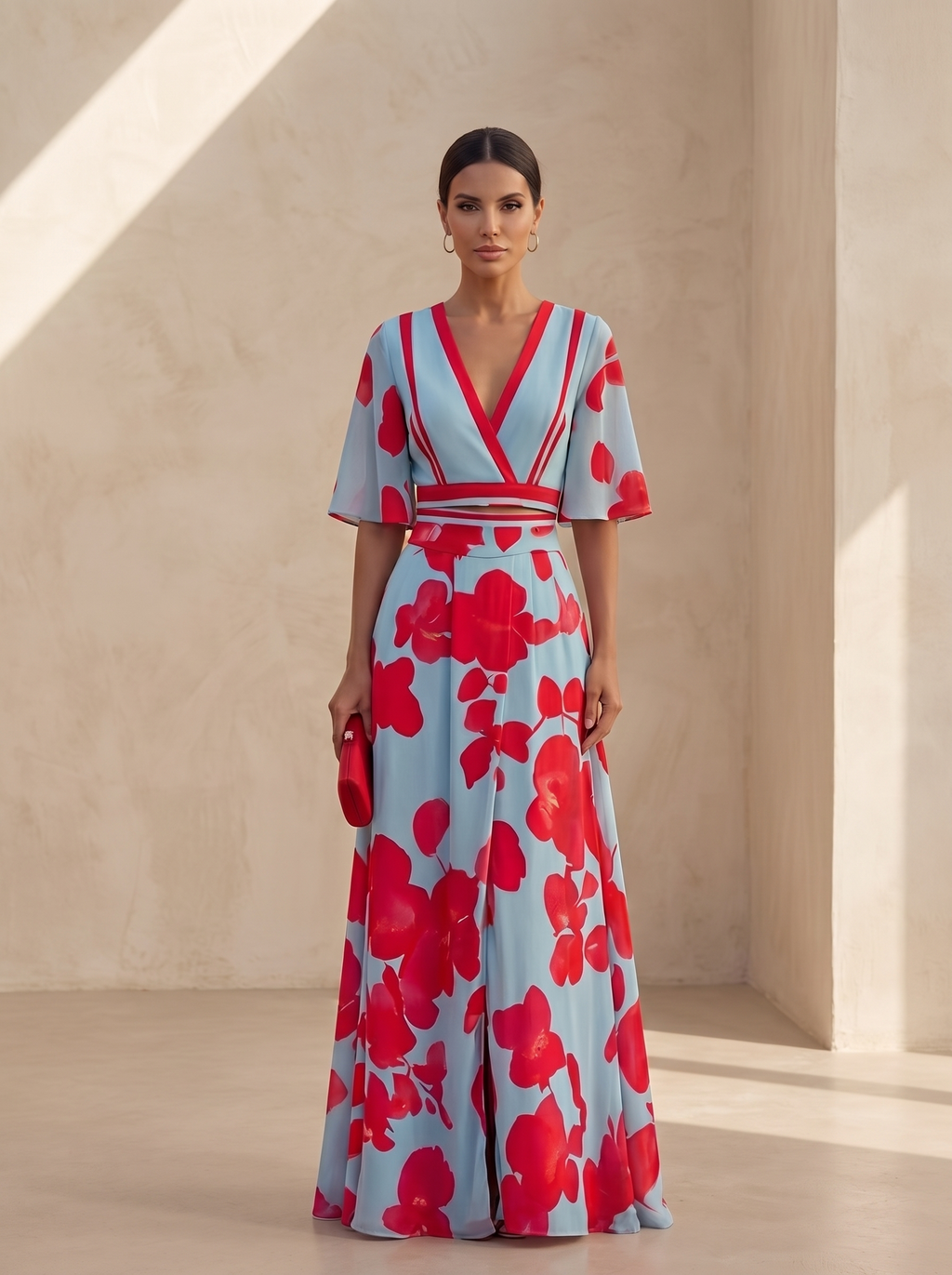 Noelle | Vestido de Primavera Floral con Escote en V
