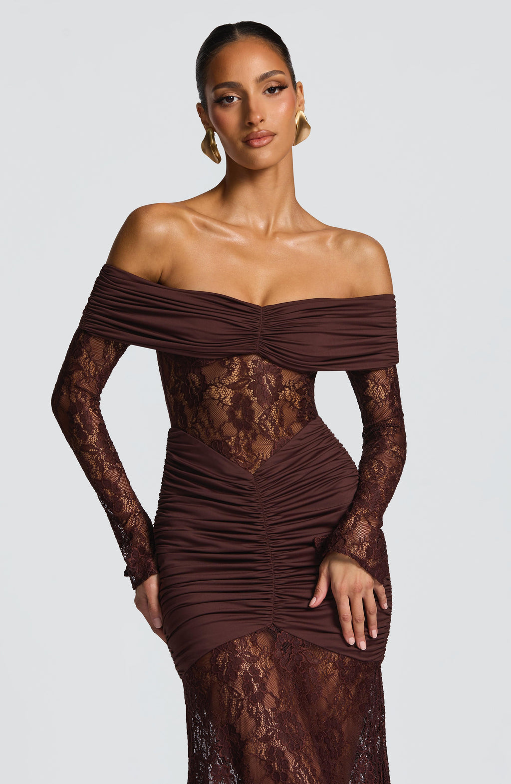 Vestido Libra™ -  Elegancia sofisticada con encaje y drapeado