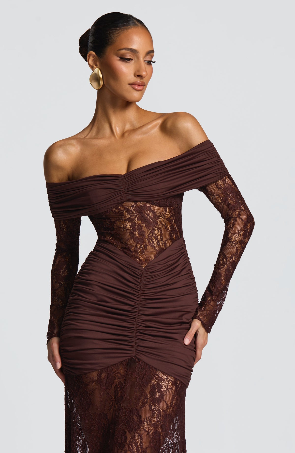 Vestido Libra™ -  Elegancia sofisticada con encaje y drapeado